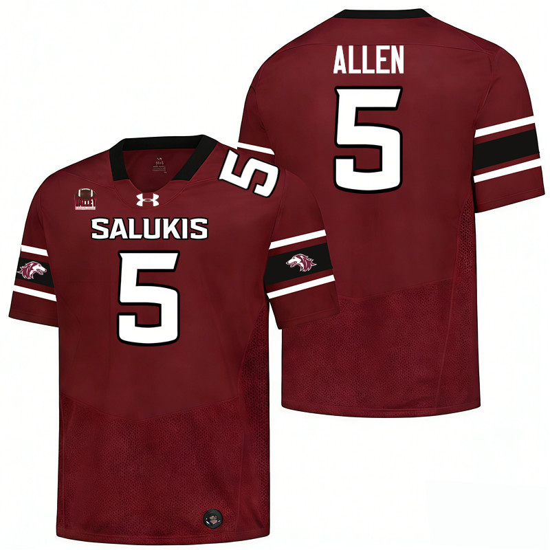 Southern Illinois Salukis #5 Chase Allen College Football Jerseys,Uniforms-Maroon